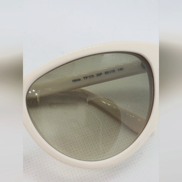 TOM FORD cat eye sunglasses- ivory frame/green lens main image 7